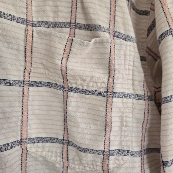 Vintage First Class Button Up Shirt Women's L Blue And Pink Plaid Locker Loop - Picture 3 of 12